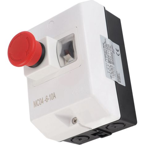 Disjoncteur de protection moteur étanche IP55, interrupteur à bouton avec arrêt d'urgence 6-10 A 230/240 V 400/415 V 500 V 690 V (1/5)