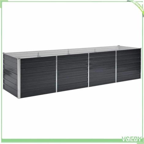 Bac surélevé de jardin - FAFEICY - 45728 - Acier galvanisé - Anthracite - 320 x 80 x 77 cm (1/5)