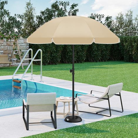WOLTU Sonnenschirm Balkon φ 175 cm, Rund Balkonschirme Strandschirm UV-beständig Wasserdicht, 45° knickbar Höhenverstellbar, für Strand Balkon Terrasse, Taupe