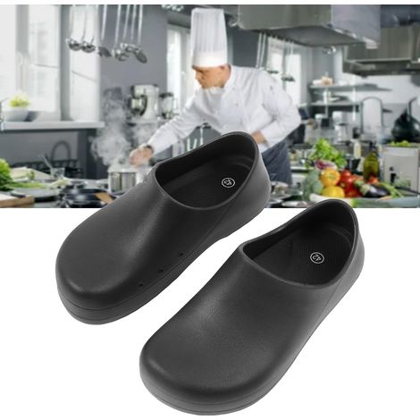 EVA-Kochschuhe, zum Hineinschlüpfen, rutschfest, leicht, wasserdicht, ölbeständig, schwarz, Größe 42 (1/5)