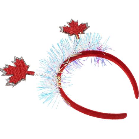 Red Festive Headband 2 Pieces Maple Leaf (1/5)
