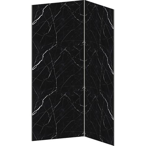 Pannello per parete da doccia effetto marmo con profili L90 x L120 x H210 cm in Alluminio - Lotto di 2 - ENEKO (1/2)