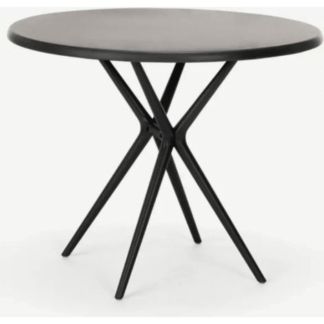TAVOLO TONDO DA INTERNO ESTERNO GIARDINO POLIPROPILENE CM Ø80x74h NERO 603v