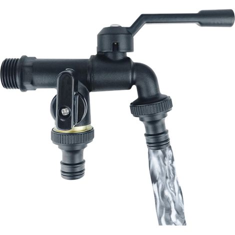 Gartenhahn – Gartengeräte, frostbeständig, schwarzes Messing, für den Außenbereich, 1/2 Zoll Wasserhahn, schwarzer Messing-Gartenschlauch-Splitter, Splitter für Gartenschlauch-Wasserhähne