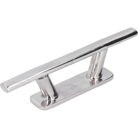 Taquet d'amarrage en acier inoxydable 200mm, type tube elliptique, pont de quai pour bateau, yacht, camping-car, fixation marine robuste. (1/5)