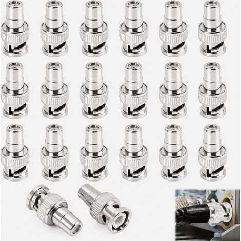 Adaptateur Coaxial BNC Mâle vers F Femelle Connecteur Coaxial RF Coupleur pour Câble Installation TV Antenne CCTV Transmission Vidéo Signal Stable Métal Anti Oxydation Durable (1/5)