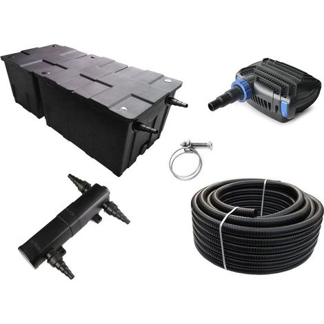 Kammerfilter Set CBF 550 B mit 30W Eco Pumpe 10m Schlauch bis 90.000l Nr.78