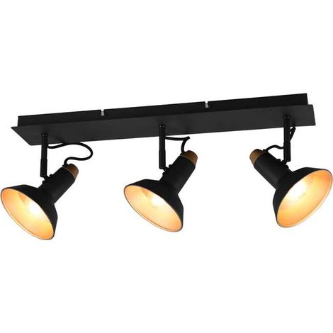 Plafonnier plafonnier spot lampe de salon orientable noir or (1/5)