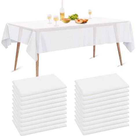 Nappe Blanche Jetable Effet Tissu, Lot de 10, 150 x 280 cm (1/5)