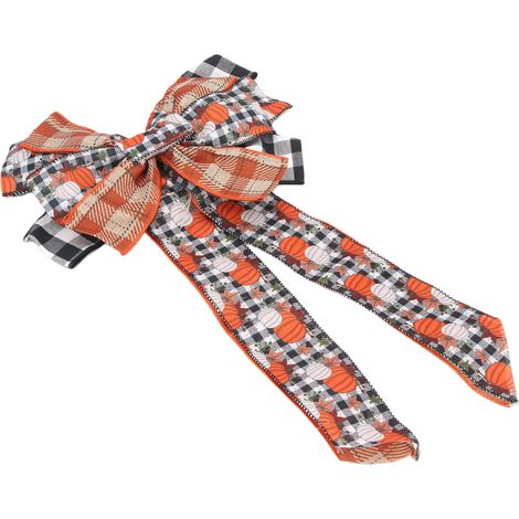 Nœuds pour couronne d'automne, décorations pour la maison de campagne et l'emballage de cadeaux, nœuds décoratifs pour Thanksgiving, décorations pour la maison et la ferme (1/5)