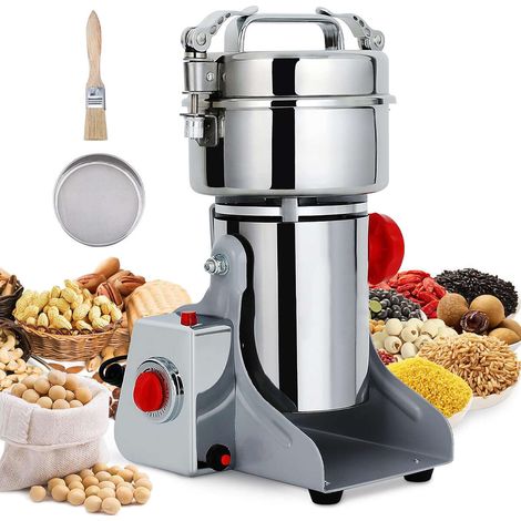 Elektrische Kaffeemühle, 800 g Elektrische Gewürzmühle aus Edelstahl, 26.000 U/min, 3.800 W, für Kaffee, Soja, Weizen, Nüsse – Getreidemühle