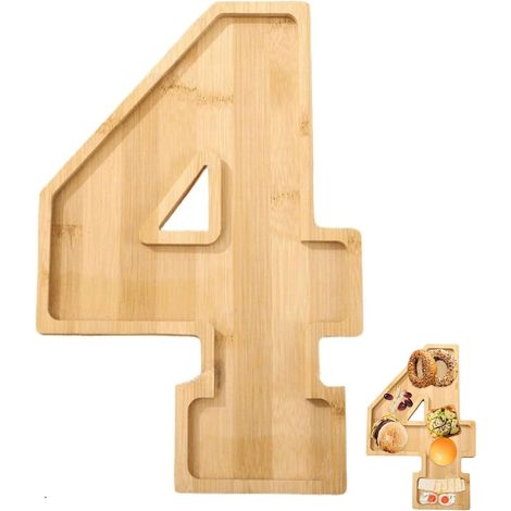 Plateau chiffre décoratif en bambou naturel