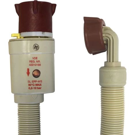 Tuyau d'alimentation Sécurisé pour Machine à Laver et Lave-Vaisselle 2,5m avec Système Aquastop - Installation Facile, Sécurité Optimale et Résistance jusqu'à 90°C pour Prévenir les Dégâts des Eaux
