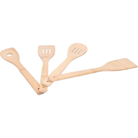4-teiliges Kochlöffel-Set: Quadratischer Spatel, runder Schlitzspatel, Küchenutensil für Zuhause (1/5)