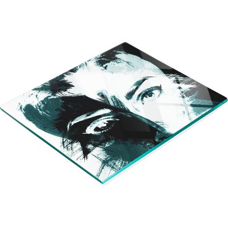 Planche à découper en verre avec motif abstrait de femme, 60 x 52 cm (1/5)