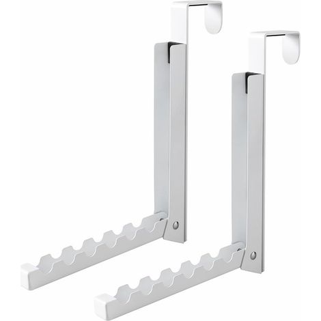 Lot de 2 Crochets Pliants Porte, Buanderie, Sans Perçage, Jusqu à 2, 5cm, Blanc, Manteau, Serviette (1/5)