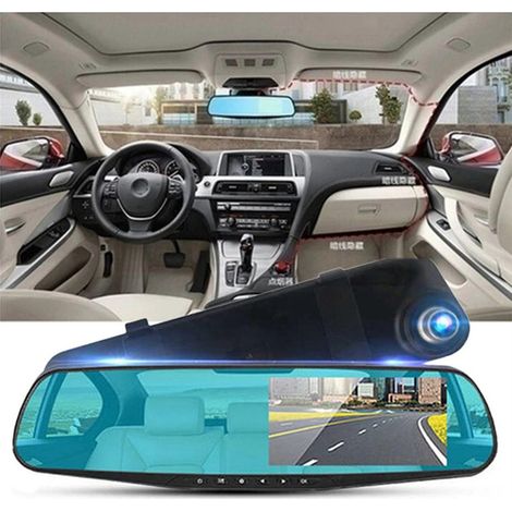4.3 pouces Voiture DVR Rétroviseur Conduite Enregistreur Vidéo Double Objectif Dash Caméra 1080P IPS Avant et R (1/5)