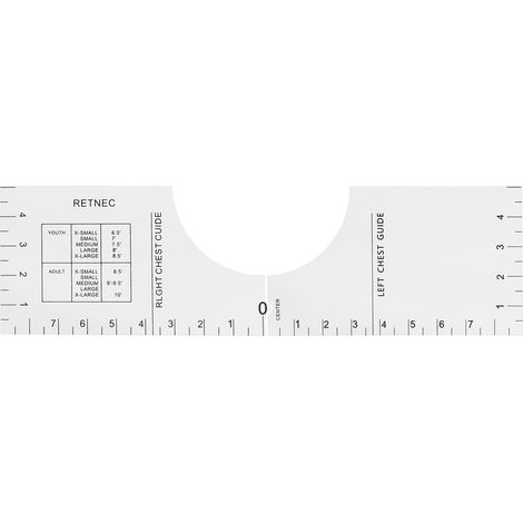 [Mesureur de T-shirt] Règle de guidage en acrylique 18 pouces pour alignement et centrage du col rond, précise et durable (1/5)