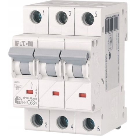 INTERRUPTOR AUTOMÁTICO EATON C 63A DE 3 POLOS HN-C63/3 194897