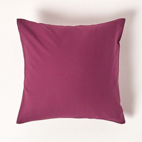 HOMESCAPES Taie d'oreiller Prune 100% coton Egyptien 200 fils 40 x 40 cm (1/4)