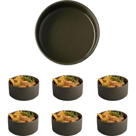 Bol THE GRID - Porcelaine « mud » (marron), Ø 16 cm, 1,6 litre, empilable, lot de 6 (1/5)