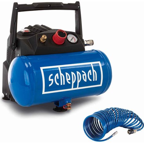 [JAMAIS UTILISÉ] Scheppach Compresseur d'air HC06 – 1200 W – Sans huile – 8 bar – Puissance d'aspiration 192 l/min – Compresseur d'air mobile et compact (1/5)