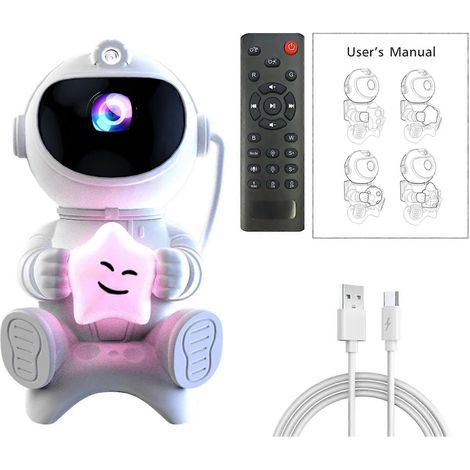 Projecteur lumineux Astronaute étoilé, matériau ABS, compatible Bluetooth Galaxy, projection de ciel étoilé, thème astronaute (1/5)