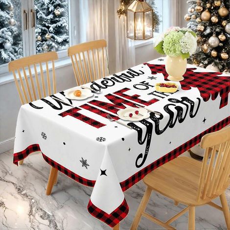 Nappe de Noël imprimée neuve 2025, décoration de fêtes, imperméable et antitache, 640 cm, rectangulaire, 152 x 305 cm