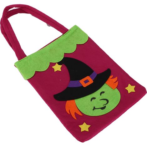 Sac fourre-tout d'Halloween réutilisable avec poignées pour la fête de Thanksgiving et les fournitures quotidiennes. Sorcière (1/5)