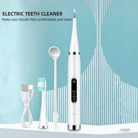 Brosse à dents électrique 2 en 1 avec fonction sonique et détartreur, pour adultes - Noire Femeo (1/5)