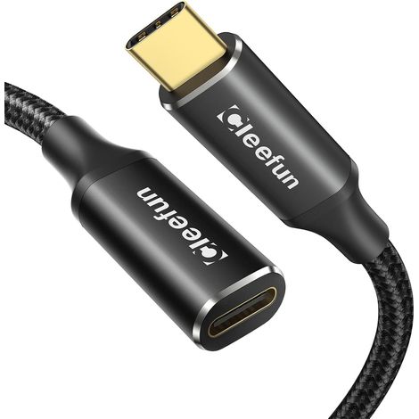 Rallonge USB C 0,5m, USB 3.2 Cable USBC Mâle vers Femelle prend 10Gbps Sync 100W Charge pour iPhone 15/15 Plus/15 Pro, MacBook pro/Air, Galaxy S23/S22/S21, Pixel 8/7/6, Pad, USB-C Hub (1/5)