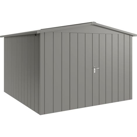 Hörmann Metall-Gerätehaus "Juno" mit Satteldach, JSD14 - Modern, 310 x 310 cm (B x T), graualuminium, 2-flüglige Tür (1/5)