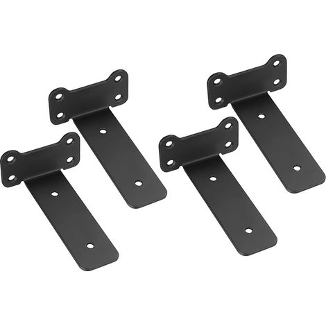 CCYKXA Pcs Wall Shelf Brackets, Sturdy Black Floating Shelf Supports (Cat Ear Style, Black 125MM)