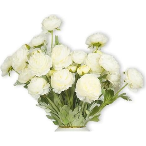 Lot de 10 pivoines artificielles blanches avec 30 têtes de pivoines artificielles pour intérieur - Arrangements floraux artificiels pour maison, table, cuisine, fête de mariage, décoration de (1/5)