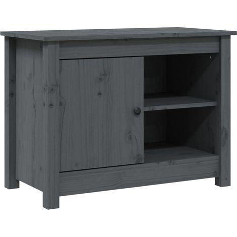 Mobile TV multimediale scaffale per televisione televisione buffet sala da pranzo soggiorno camera da letto 70 x 36,5 x 52 cm legno massello di pino grigio 020026192