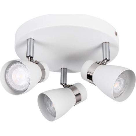 Plafonnier Kanlux ENALI 28764 3xGU10 blanc/chrome 20cm (1/2)