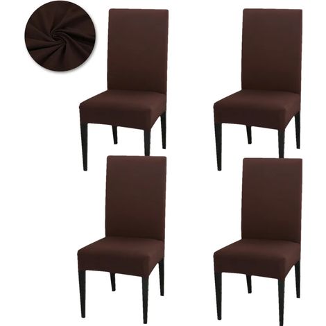 Stuhlhussen-Set, universelle Stretch-Esszimmerstuhlhussen für Hochzeitsstühle, Hauspartys, Braun
