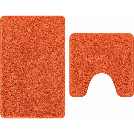 Maison Exclusive - Set di tappetini antiscivolo per il bagno 2 pcs Arancione PP