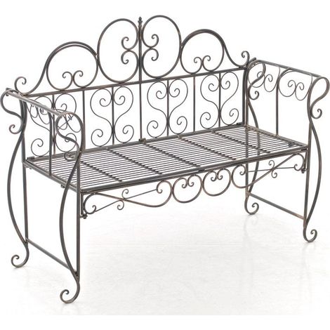 Banc de jardin design rustique largeur 128 cm en métal bronze 100002937 (1/5)
