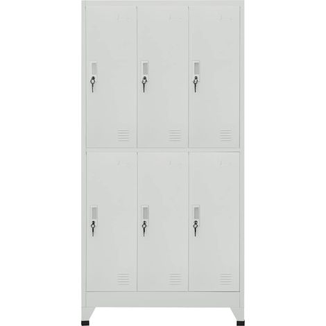 vidaXL Taquilla con 6 compartimentos acero 90x45x180 cm (1/2)