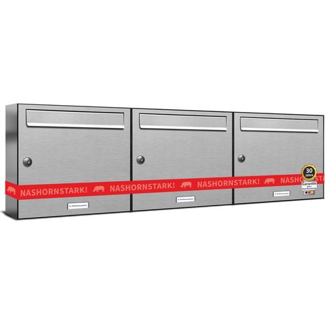 3er V2A Edelstahl Wandbriefkasten Anlage 3 Fach Briefkasten Postkasten (1/5)