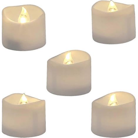 Bougie chauffe-plat LED sans flamme, à piles, avec un effet de scintillement réaliste et lumineux, idéale pour les fêtes et autres occasions. (1/5)