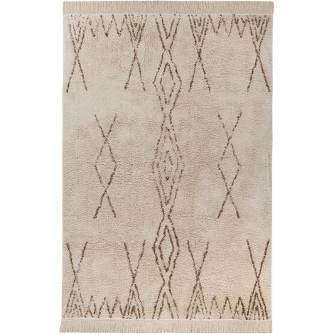 Tappeto Alena 100 in Cotone Crema e Marrone (1/3)