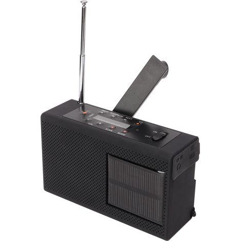 Notfall-Kurbelradio mit Bluetooth, FM-Radio, USB-Anschluss, Kopfhöreranschluss, tragbarer Solar-Taschenlampe und Wetteranzeige für Campingwagen (1/5)