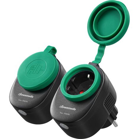 DEWENWILS WLAN Steckdose Outdoor, 2 Pack, 3680W Alexa Smart Steckdose Aussen, IP44 Wasserdicht, Kompatibel mit Alexa, Google Home und IFTTT (1/5)