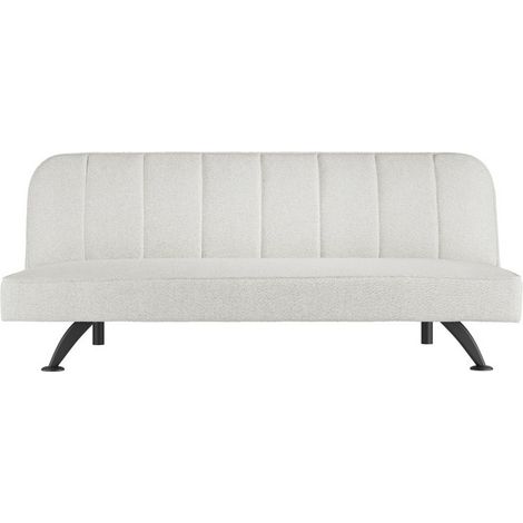 Burlington Sofa Bed - Boucle/Metal - L85 x W180 x H76.5 cm - Ivory/Black Matte