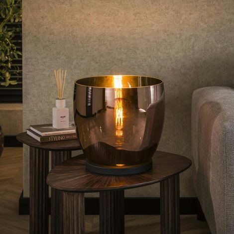 Lampe de salon moderne avec vasque en verre cuivré 32 cm NIAGARA (1/5)