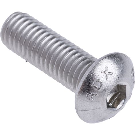 Vis à six pans creux, M5 x 16mm, tête Vis bombée à tête creuse hexagonale, en Acier Inoxydable ( Prix pour Boîte de 50 ) (1/4)