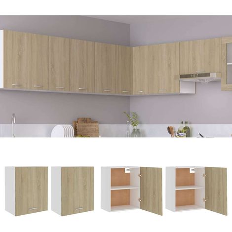 vidaXL Armarios colgantes 2 unidades "Lyon" Roble Sonoma 50x31x60 cm Madera de ingeniería (1/5)