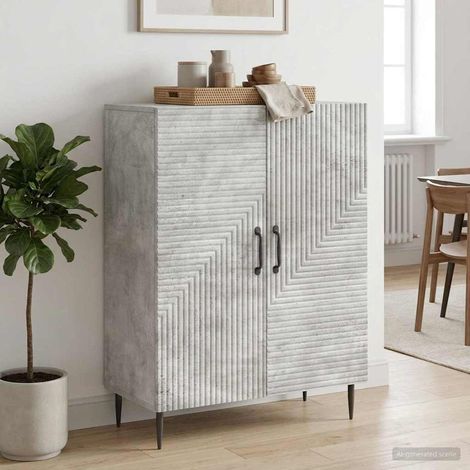 Aparador Gris Hormigón 66 x 34,5 x 89,5 cm Madera de Ingeniería (1/4)